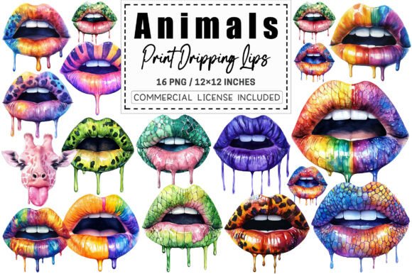 Download Animal Print Dripping Lips PNG . - Dripping lips Collection