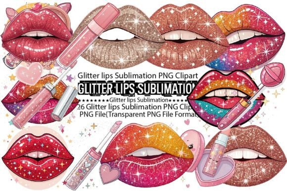 Download Glitter Lips Sublimation Bundle - Lips sublimation Collection