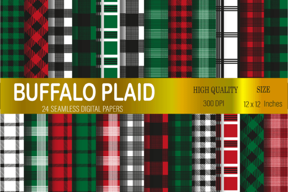 Download Christmas Buffalo Plaid Digital Paper - Buffalo plaid Collection