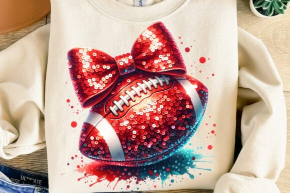 Download Coquette Red Glitter Bow Football Png - Premium Resources