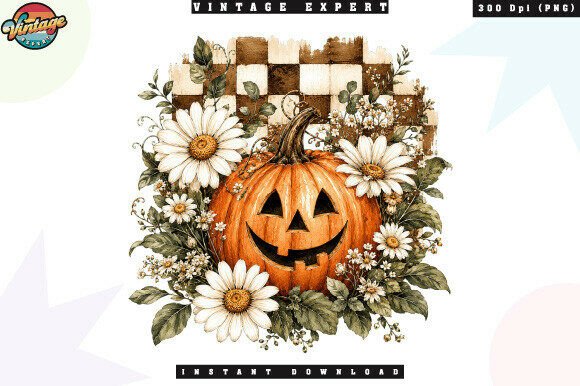Download Floral Halloween Pumpkin Buffalo Plaid - Buffalo plaid Collection