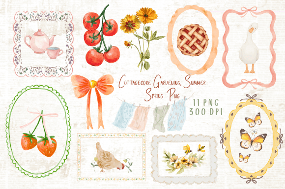 Download Cottagecore Gardening, Summer Spring PNG - Premium Bundle
